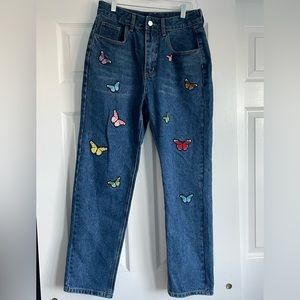 High waisted wide leg jeans